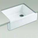 KOHLER Black Black&trade; 29-11/16 x 21-9/16 in. Cast Iron Single Bowl Farmhouse Kitchen Sink with Tall Apron 