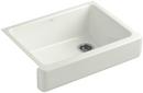 29-1/2 x 21-9/16 in. Cast Iron Single Bowl Farmhouse Kitchen Sink with Short Apron in Dune