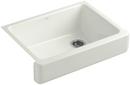 KOHLER Dune 29-1/2 x 21-9/16 in. Cast Iron Single Bowl Farmhouse Kitchen Sink with Short Apron 