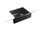29-11/16 x 21-9/16 in. Cast Iron Single Bowl Farmhouse Kitchen Sink with Tall Apron in Caviar