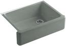 29-11/16 x 21-9/16 in. Cast Iron Single Bowl Farmhouse Kitchen Sink with Tall Apron in Basalt