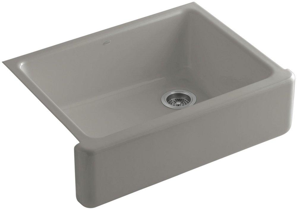KOHLER Cashmere 29-11/16 x 21-9/16 in. Cast Iron Single Bowl Farmhouse Kitchen Sink with Tall Apron 