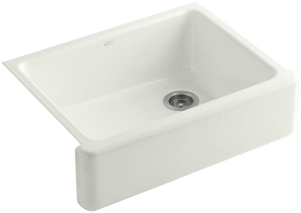 KOHLER Dune 29-11/16 x 21-9/16 in. Cast Iron Single Bowl Farmhouse Kitchen Sink with Tall Apron 