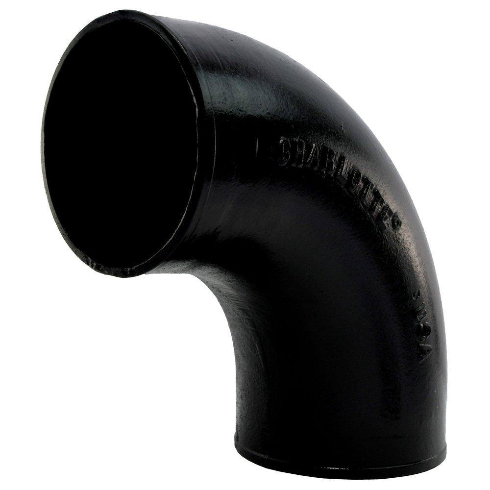 Black No Hub 90 Degree Cast Iron Short Sweep 1/4 Bend 