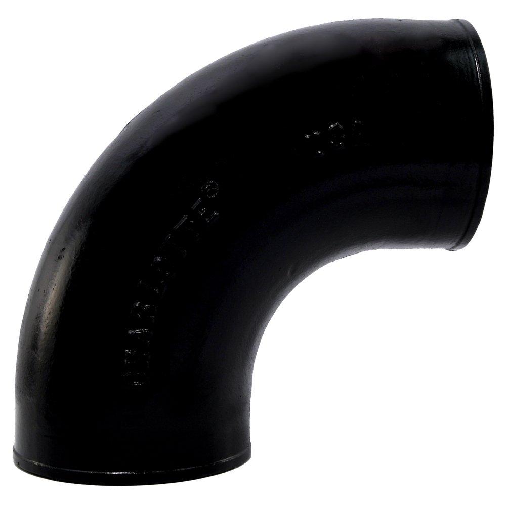 Black No Hub 90 Degree Cast Iron Short Sweep 1/4 Bend 