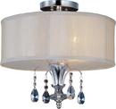 15 in. 3-Light Semi-Flushmount Ceiling Fixture in Polished Nickel with Clear Glass Shade