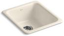17 x 18-3/4 in. No Hole Cast Iron Single Bowl Dual Mount Kitchen Sink in Almond