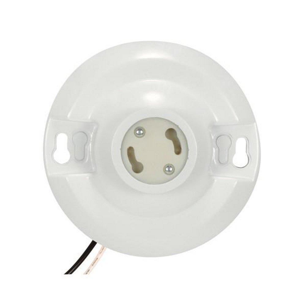 SATCO White Fluorescent Phenolic Receptacle with Lead 