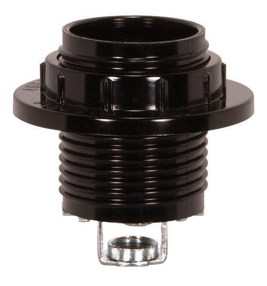SATCO Black 1/8 in. 660W 250V Threaded Socket with Ring 