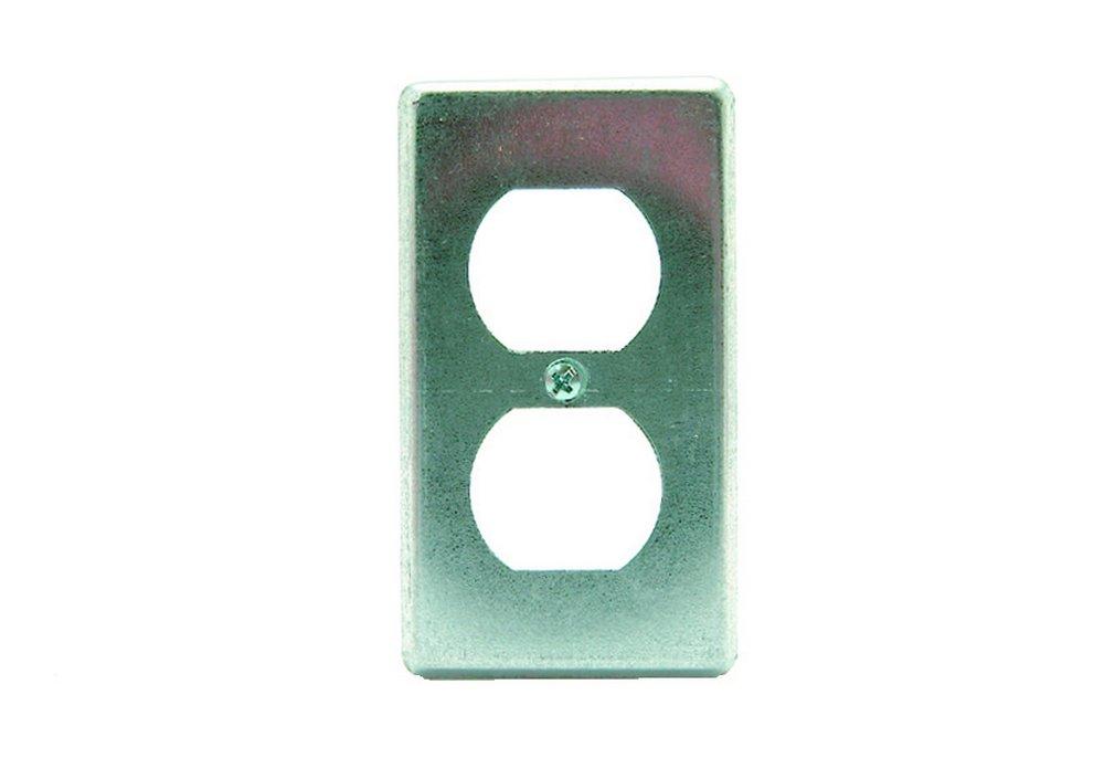 DiversiTech® Silver 2/5 x 4-1/4 in. Steel Duplex Receptacle Cover Plate 