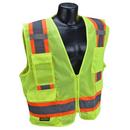 Size L Polyester Reusable Mesh Safety Vest in Hi-Viz Green