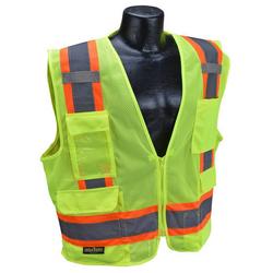 Two Tone Surveyor Mesh Safety Vest Class 2 Hi-Viz Green 2XL