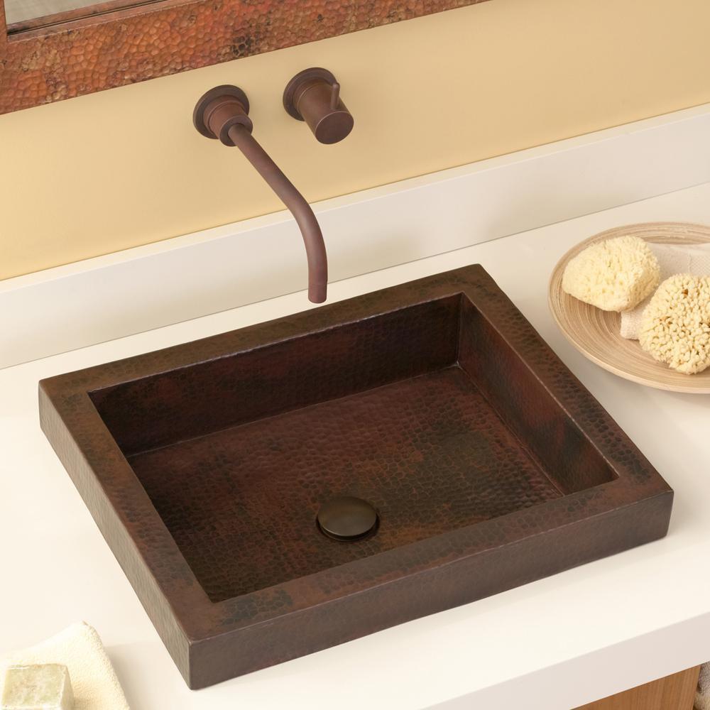Native Trails Antique Copper Drop-In Lavatory Sink 