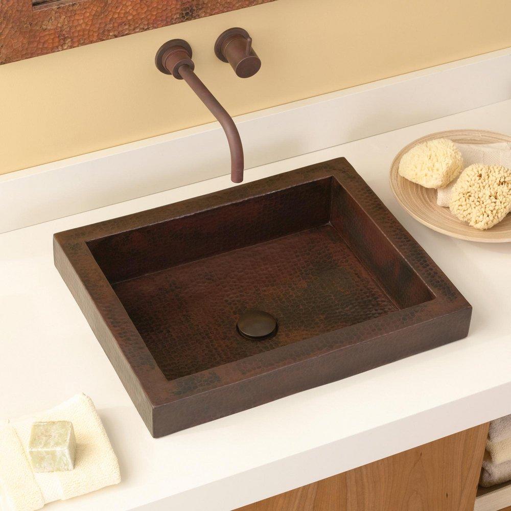 Native Trails Antique Copper Drop-In Lavatory Sink 