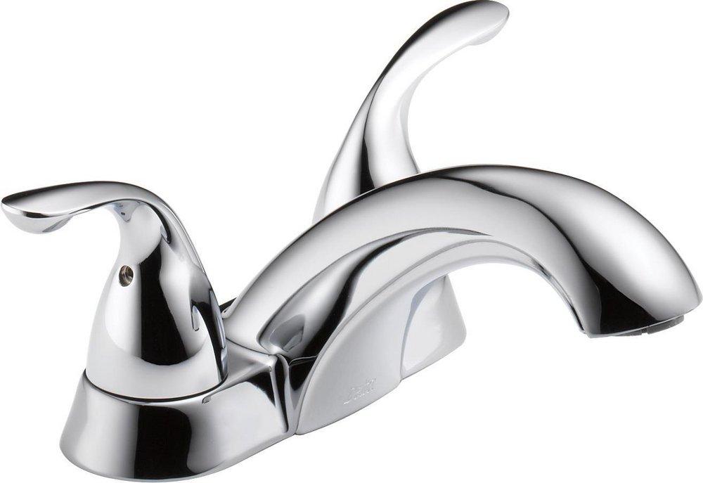 Delta Faucet Chrome Two Handle Centerset Bathroom Sink Faucet 