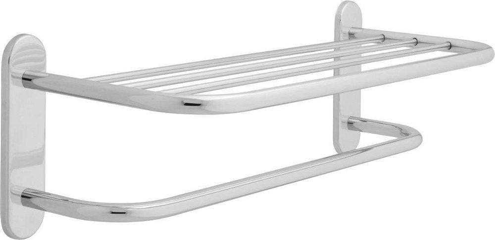 Delta Faucet Chrome 24 in. Brass Towel Shelf with Single Bar Concealed Mounting 