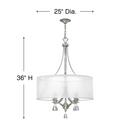 Fredrick Ramond Brushed Nickel 60W 4-Light Chandelier 