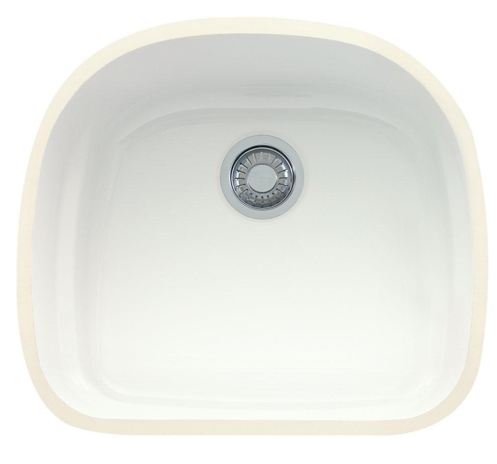 Franke White 23-3/8 x 20-1/2 in. No Hole Fireclay Single Bowl Undermount Kitchen Sink 