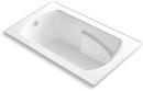 Sterling White 60 x 36 in. Soaker Drop-In Bathtub with End Drain 