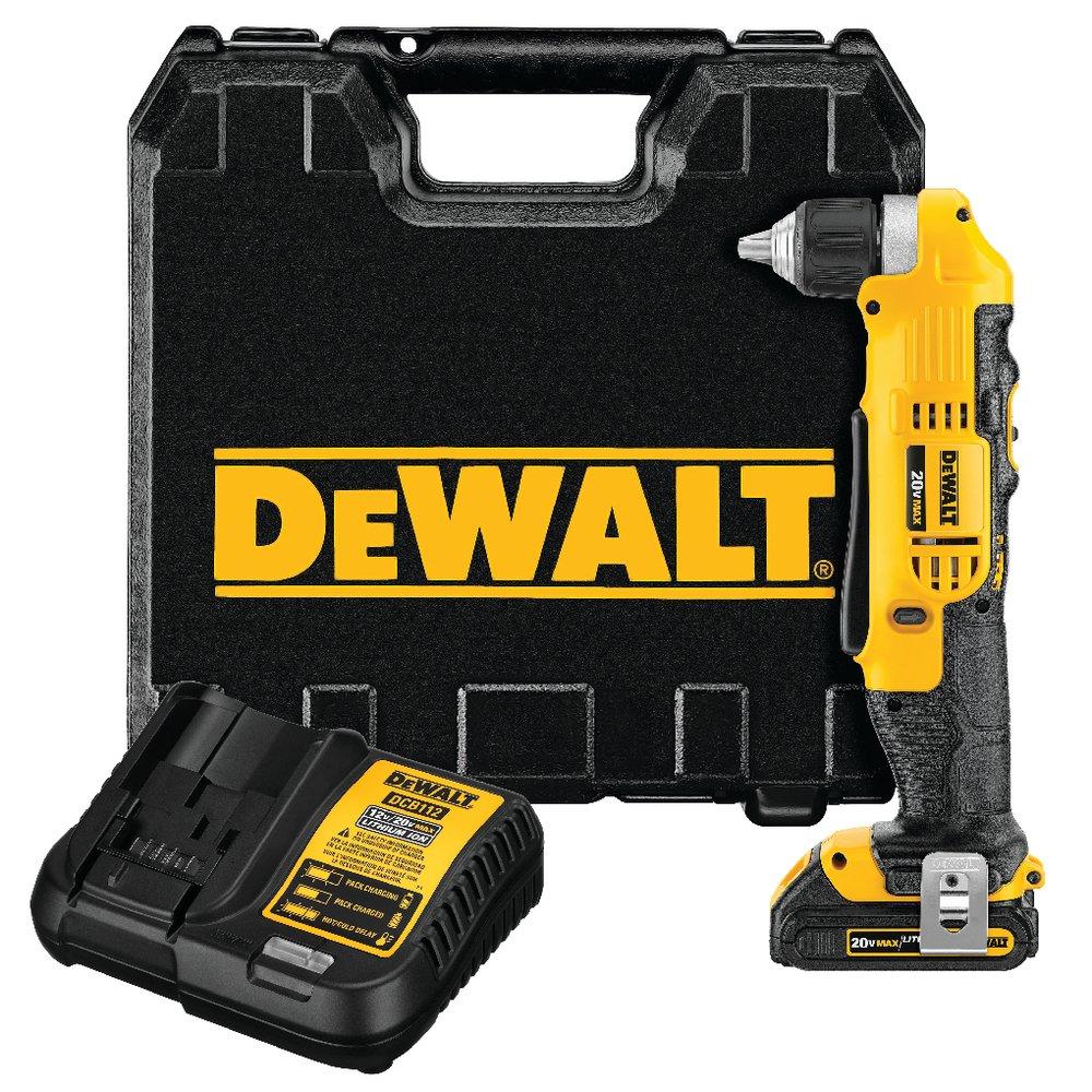 DEWALT Yellow/Black 20V Comp Right Angle Drill and Driver Kit 