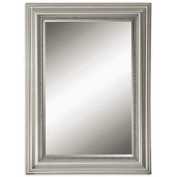 37 in. Beveled Mirror in Silver Leaf