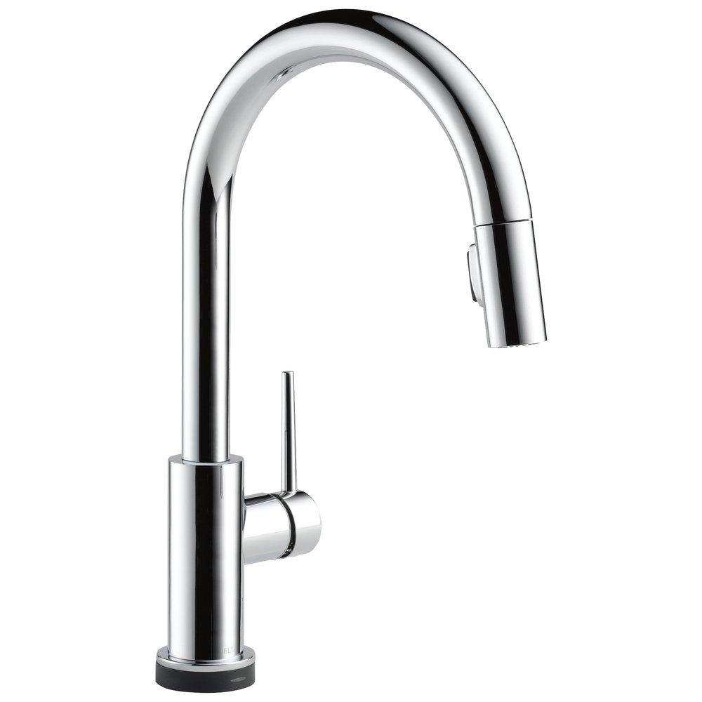 Delta Faucet Chrome Single Handle Pull Down Touch Activated Kitchen Faucet 