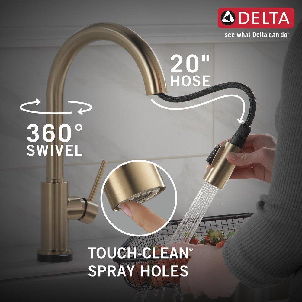 Delta Faucet Champagne Bronze Single Handle Pull Down Touch Activated Kitchen Faucet 
