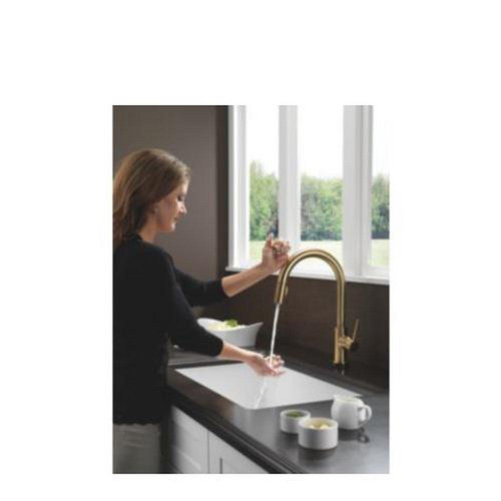 Delta Faucet Champagne Bronze Single Handle Pull Down Touch Activated Kitchen Faucet 
