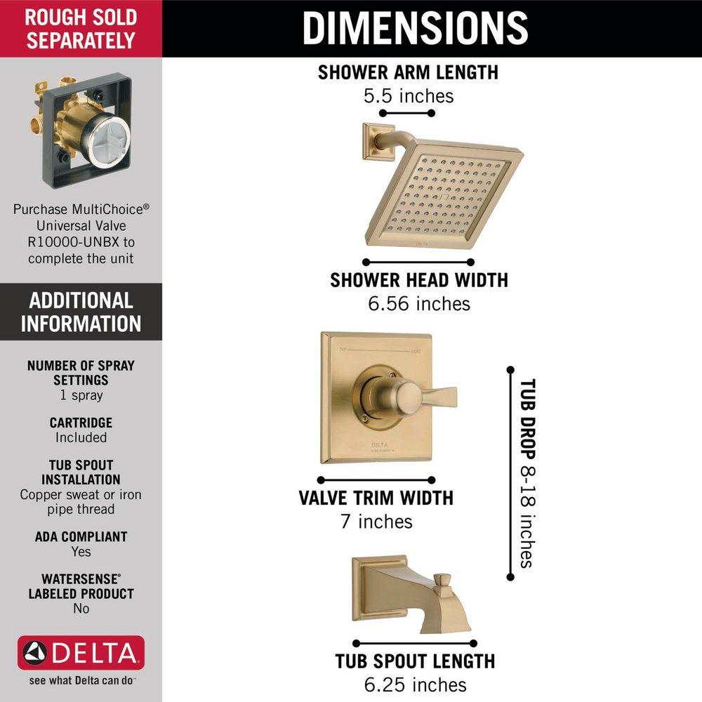 Delta Faucet Champagne Bronze Single Handle Single Function Bathtub & Shower Faucet (Trim Only) 