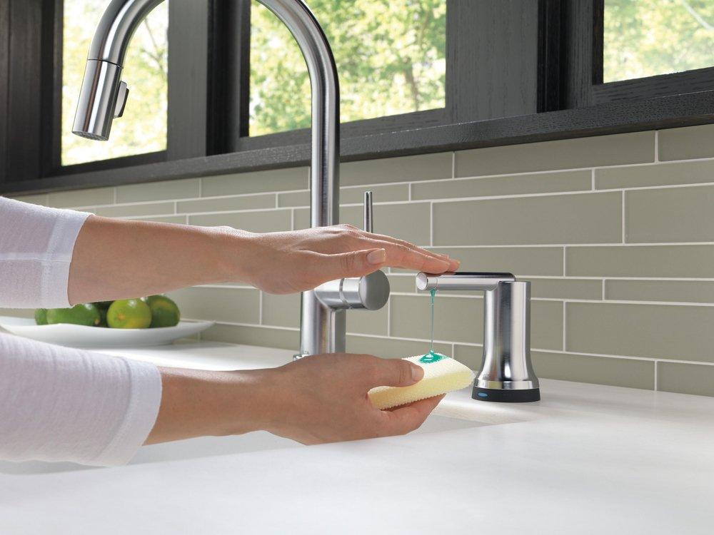 Delta Faucet Arctic Stainless Single Handle Pull Down Touch Activated Kitchen Faucet 