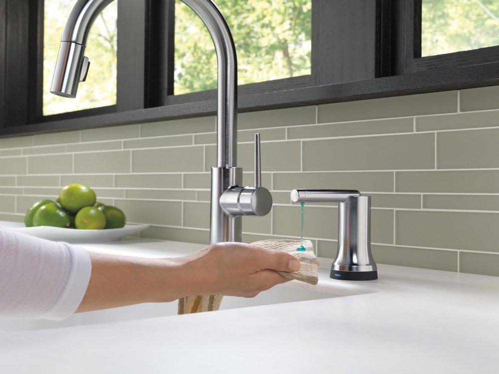 Delta Faucet Arctic Stainless Single Handle Pull Down Touch Activated Kitchen Faucet 