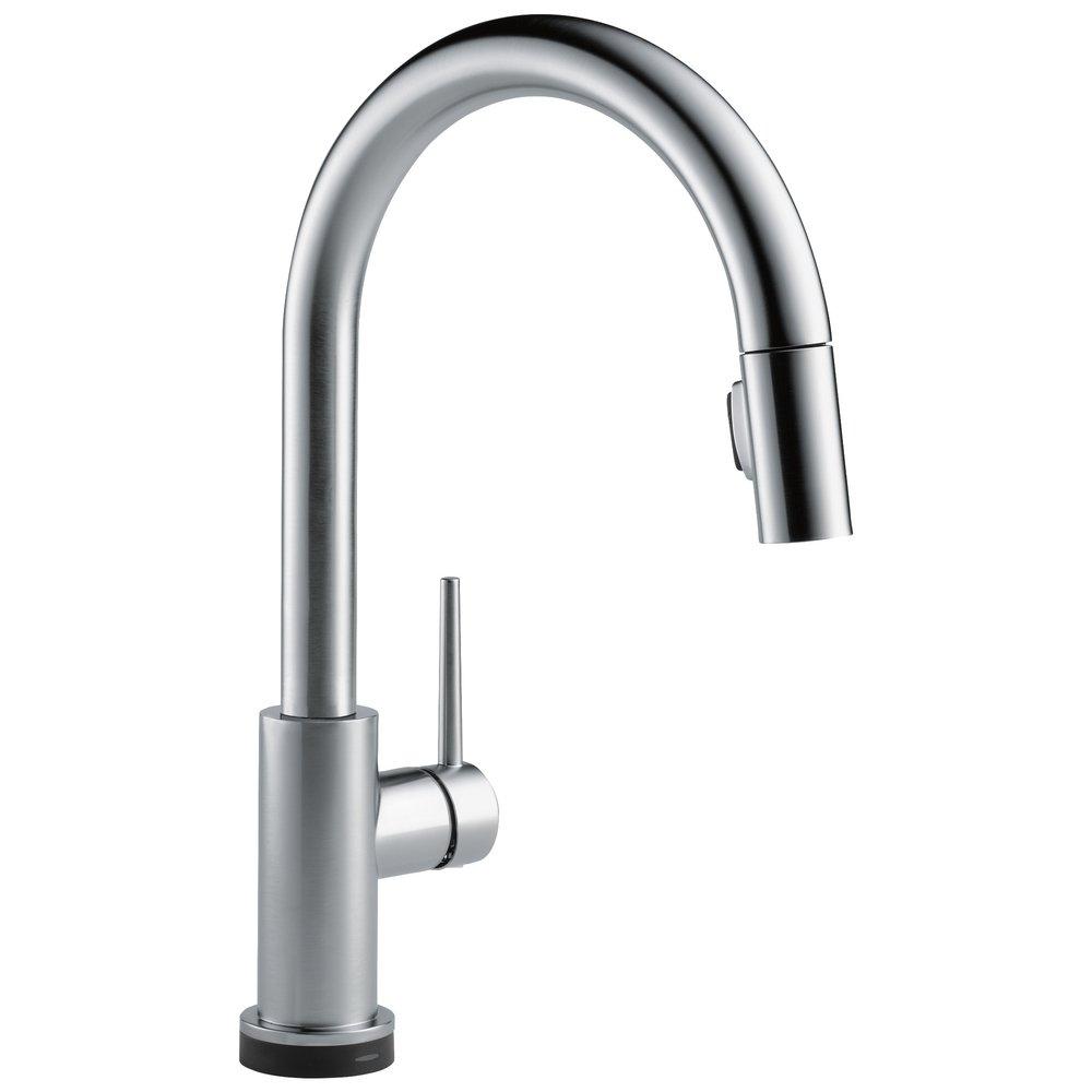 Delta Faucet Arctic Stainless Single Handle Pull Down Touch Activated Kitchen Faucet 