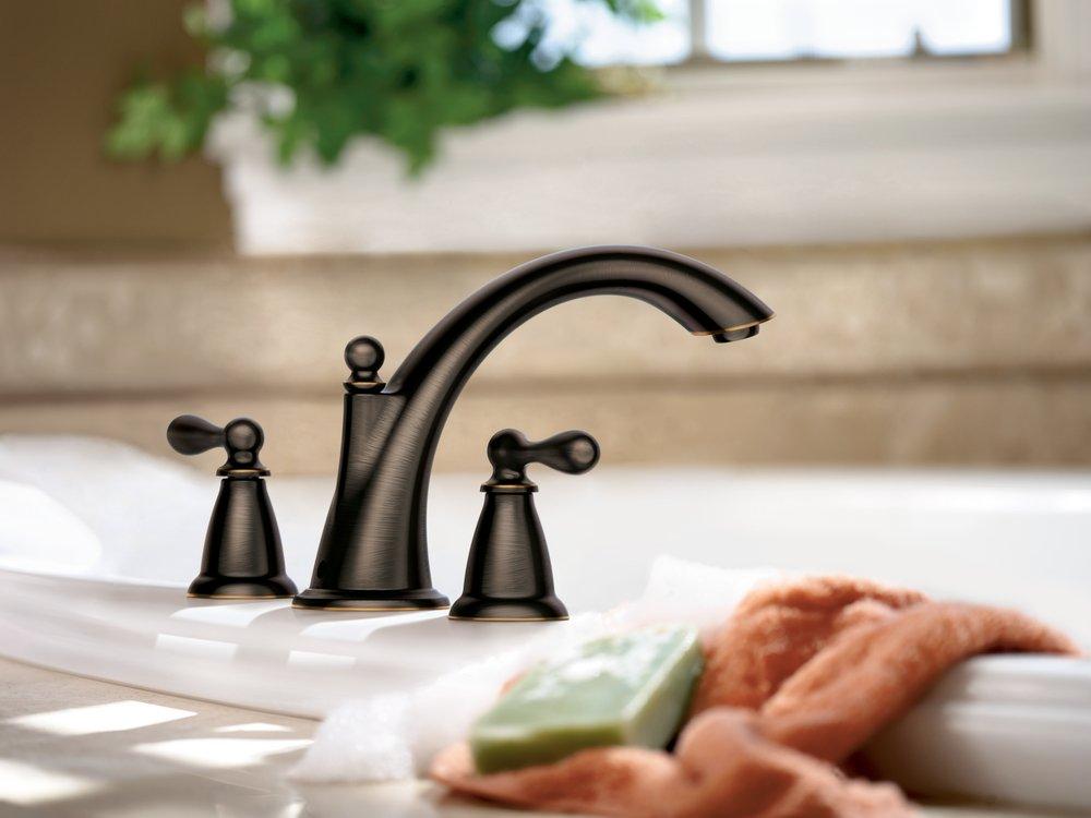 Moen Mediterranean Bronze Two Handle Roman Tub Faucet Trim Only 