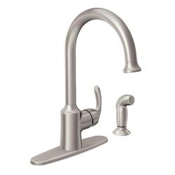 Single Handle Kitchen Faucet with Side Spray in Spot Resist Stainless Steel