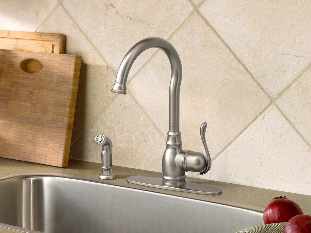 Moen Spot Resist Stainless Single Handle Kitchen Faucet 