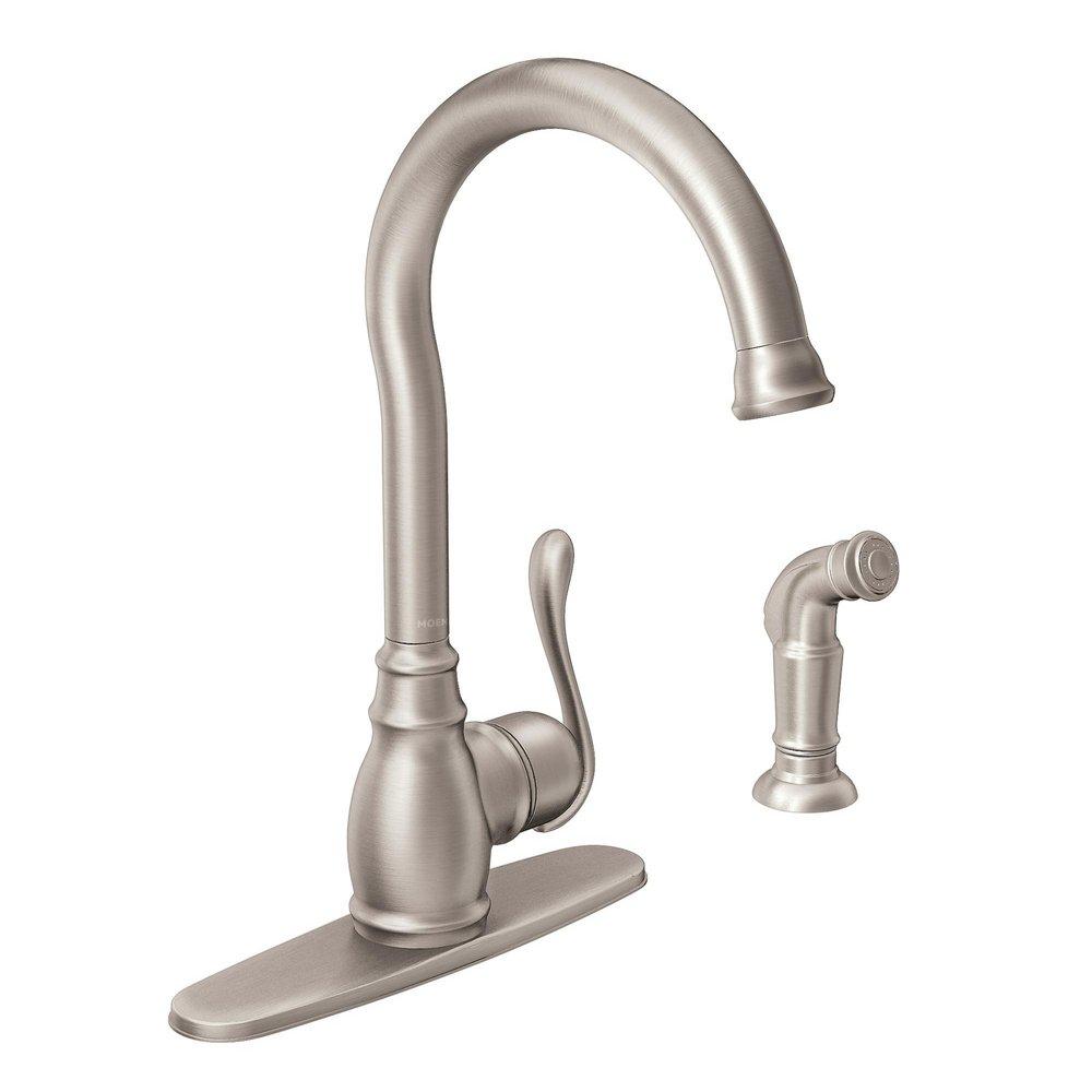Moen Spot Resist&trade; Stainless Single Handle Kitchen Faucet 