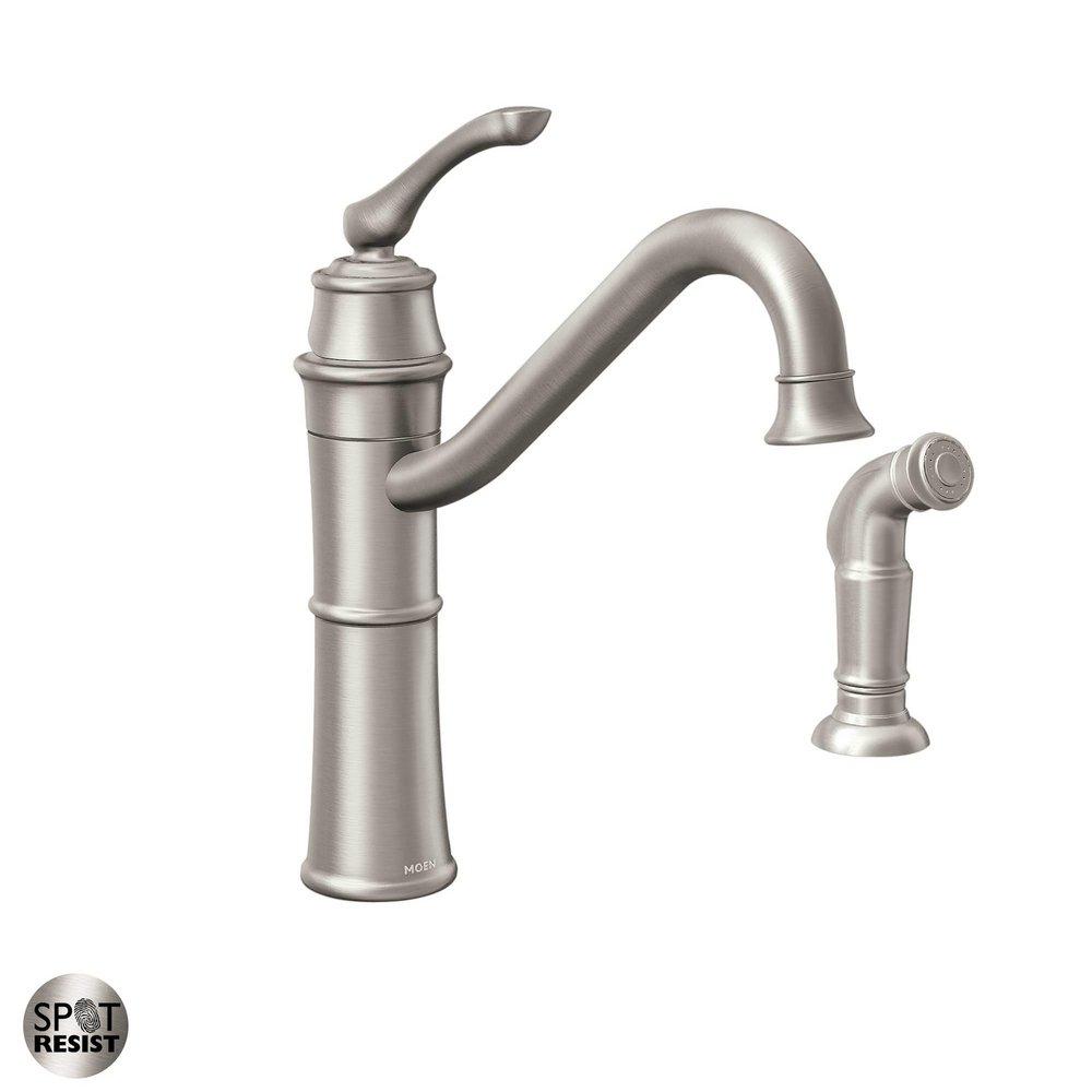 Moen Spot Resist&trade; Stainless Single Handle Kitchen Faucet 