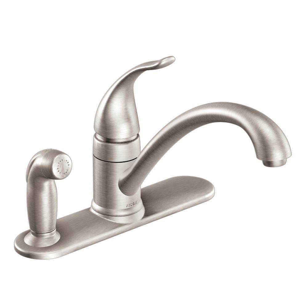 Moen Spot Resist&trade; Stainless Single Handle Bathroom Sink Faucet Lever Handle 