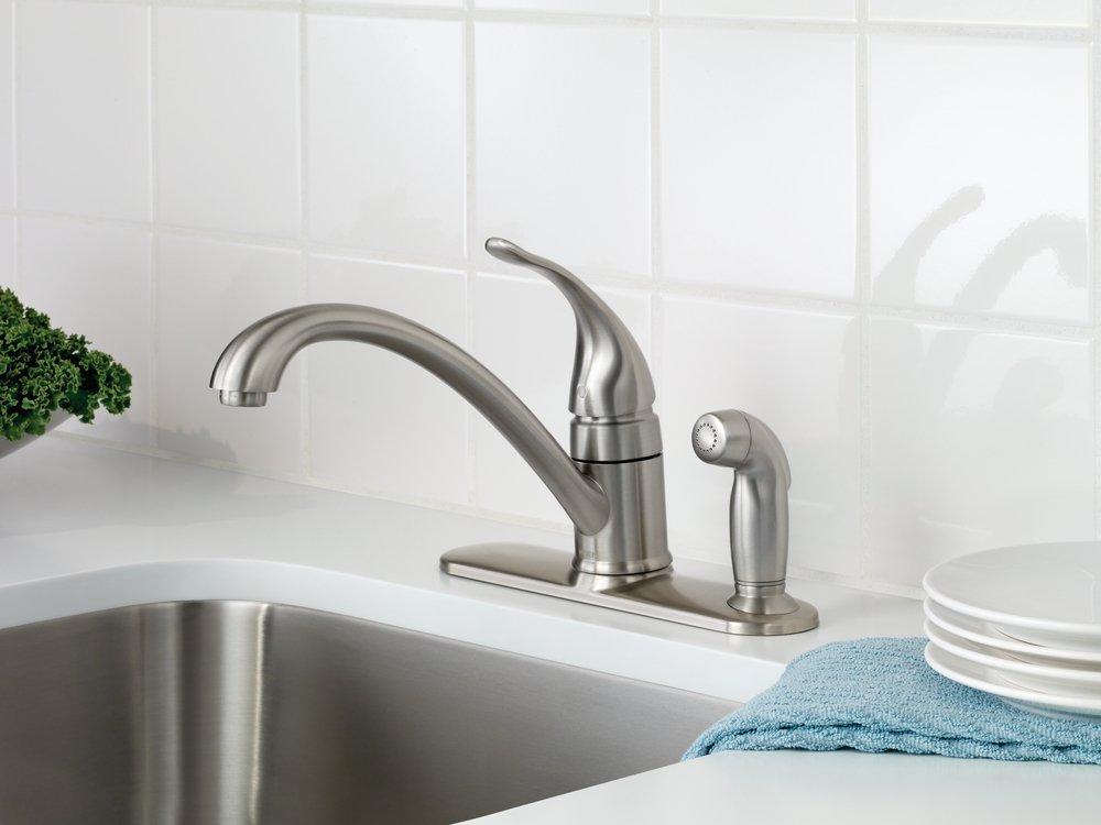 Moen Spot Resist&trade; Stainless Single Handle Bathroom Sink Faucet Lever Handle 