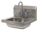 Advance Tabco Satin 20 Gauge 16 x 14 in. Wall Mount Hand Service Sink Stainless Steel with Splash Mounted Faucet 
