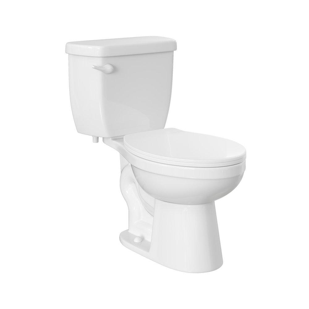 PROFLO&reg; White 1.28 gpf Elongated Two Piece Complete Toilet (Seat, Wax Ring & Closet Bolts Included) 