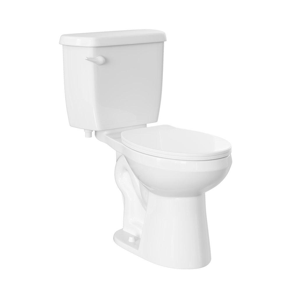 PROFLO&reg; White 1.28 gpf Round Two Piece Complete Toilet (Seat, Wax Ring & Closet Bolts Included) 