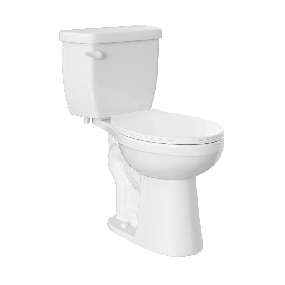 PROFLO&reg; White 1.28 gpf Elongated ADA Two Piece Complete Toilet(Seat, Wax Ring & Closet Bolts Included) 