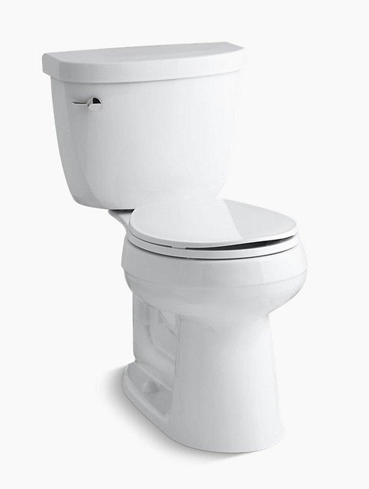KOHLER White 1.6 gpf Round Floor Mount Two Piece Toilet 