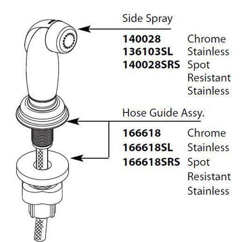 Moen Polished Chrome Repair Side Spray with Hose 