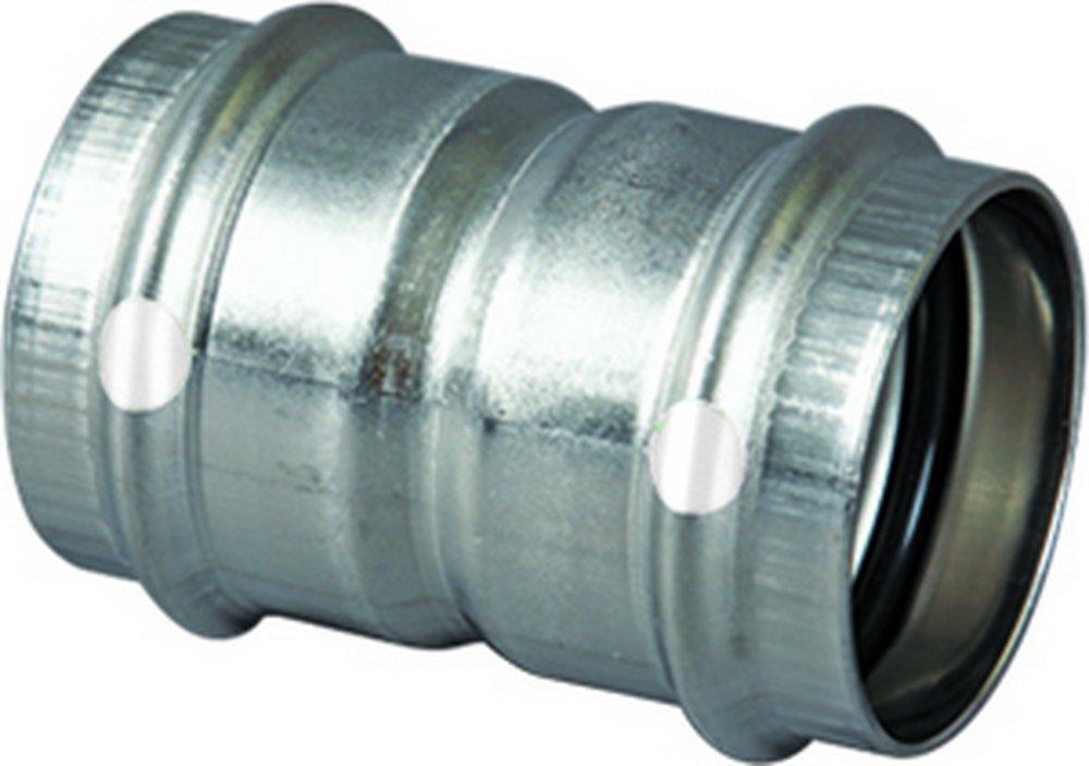 Viega Press 304L Stainless Steel Coupling with Stop with FKM Sealing Element 