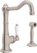 1-Hole Deckmount Bar Faucet with Single Lever Handle in Satin Nickel