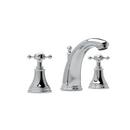 Perrin & Rowe&reg; Polished Chrome 3-Hole Deckmount Widespread Lavatory Faucet with Double Cross Handle 