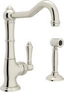 Single Handle Bar Faucet with Side Spray in Polished Nickel
