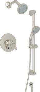 2 gpm Bath and Shower Trim Kit with Double Lever Handle and Hand Shower in Polished Nickel